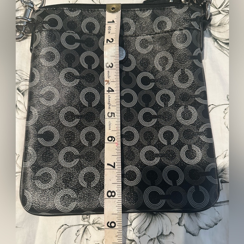 Coach Black Op Art Signature Crossbody Bag - Picture 10 of 12